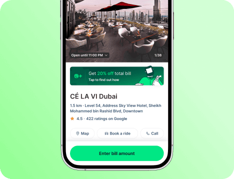 dining out using careem app