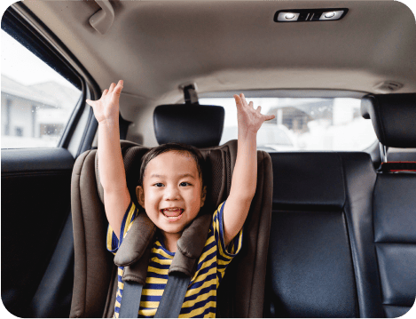 Kid enjoying careem ride