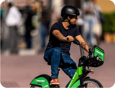 Person riding careem bike