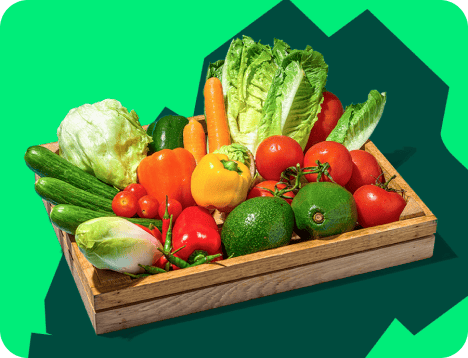 vegetable basket indicating groceries